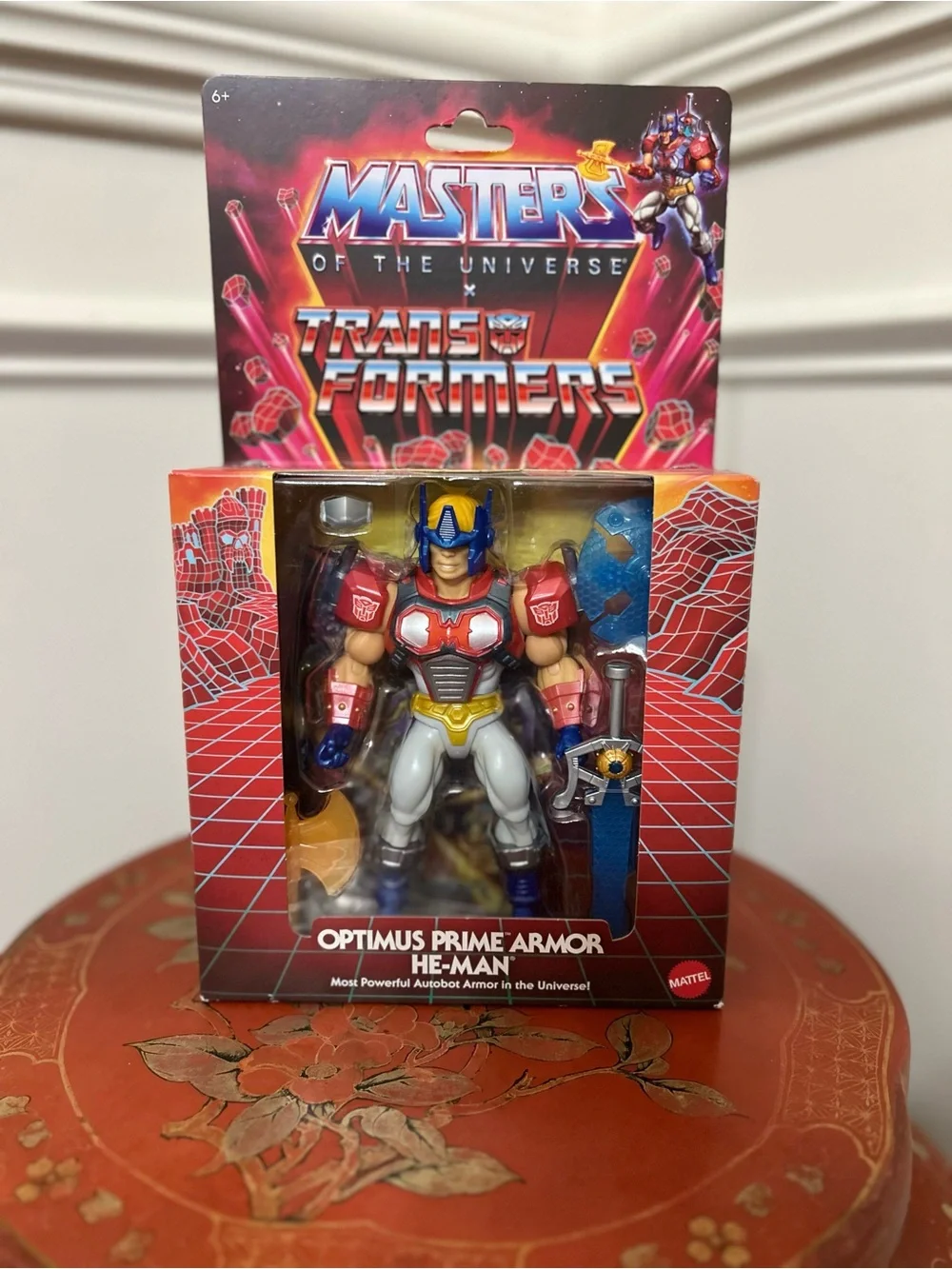 Mattel Optimus Prime Armor He-Man Action Figure - Red, Blue, White